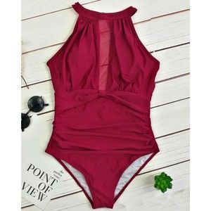 One Piece Women Summer Beach Mesh Slimming Swimsuit Boho Flattering Size…